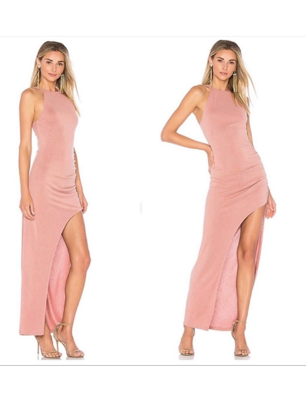 Lovers + Friends Obsessed High Slit Halter Dress